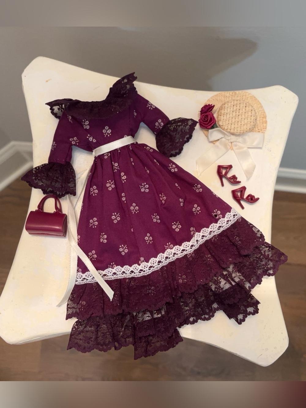 Barbie Victorian Southern Belle, Colonial, Prairie Peasant Dress, Hat, Bloomers